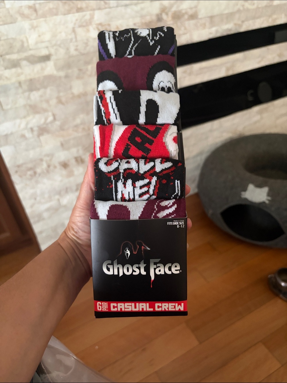 NWT Scream Ghost Face Casual Crew Socks 6-Pack Set (Size 8-12)